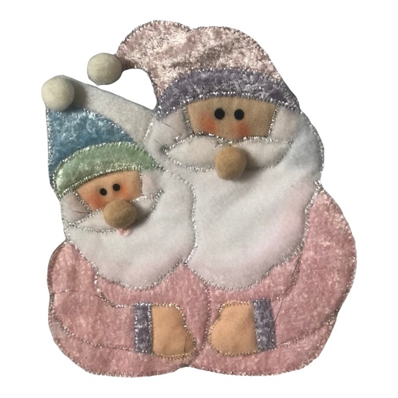 Baby's 1st Christmas Blue and White Embroidered Santa Gnomes Christmas Stocking - Picture 2 of 12